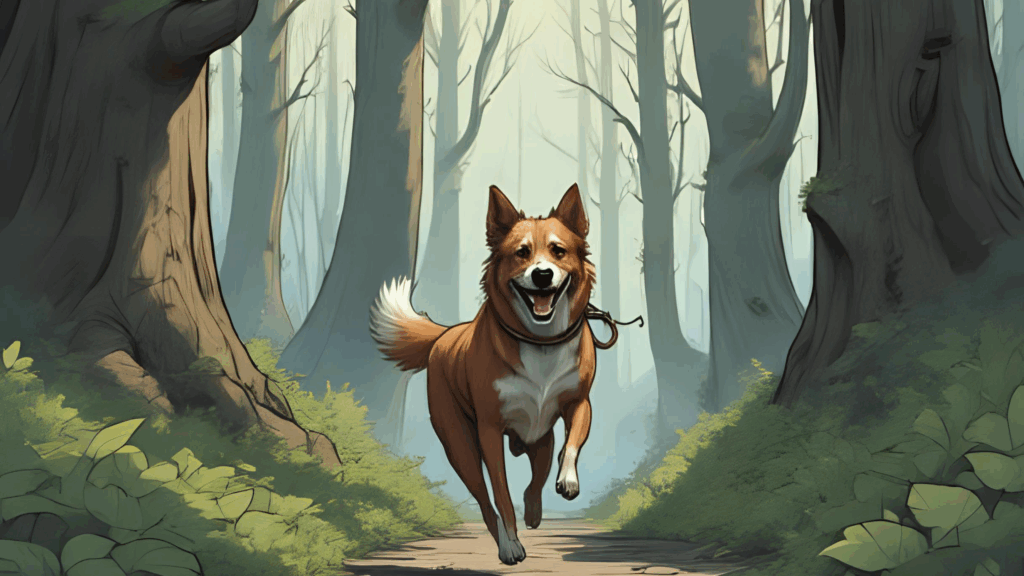 Hundemarken-Hund im Wald